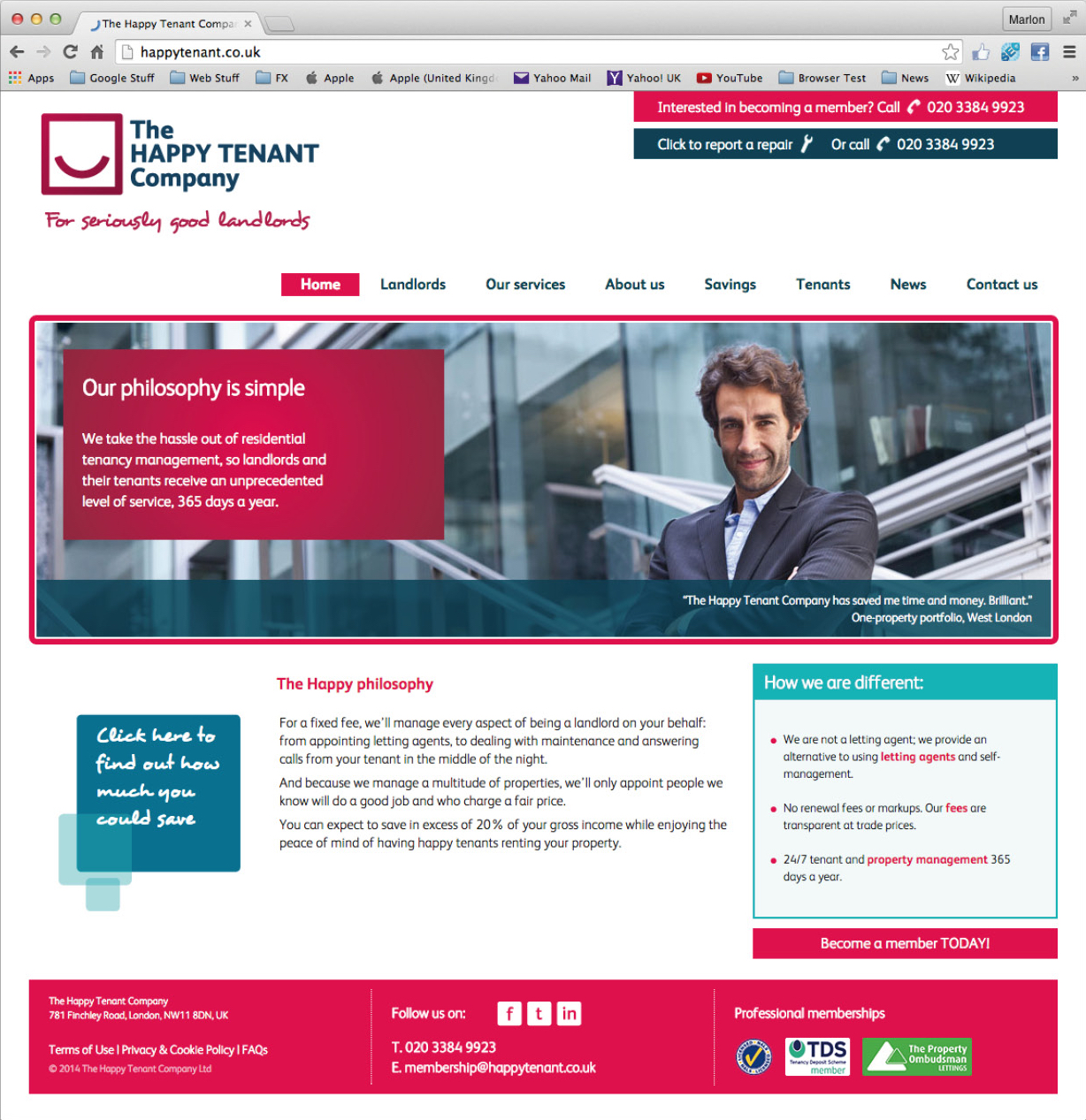 The Happy Tenant Company website