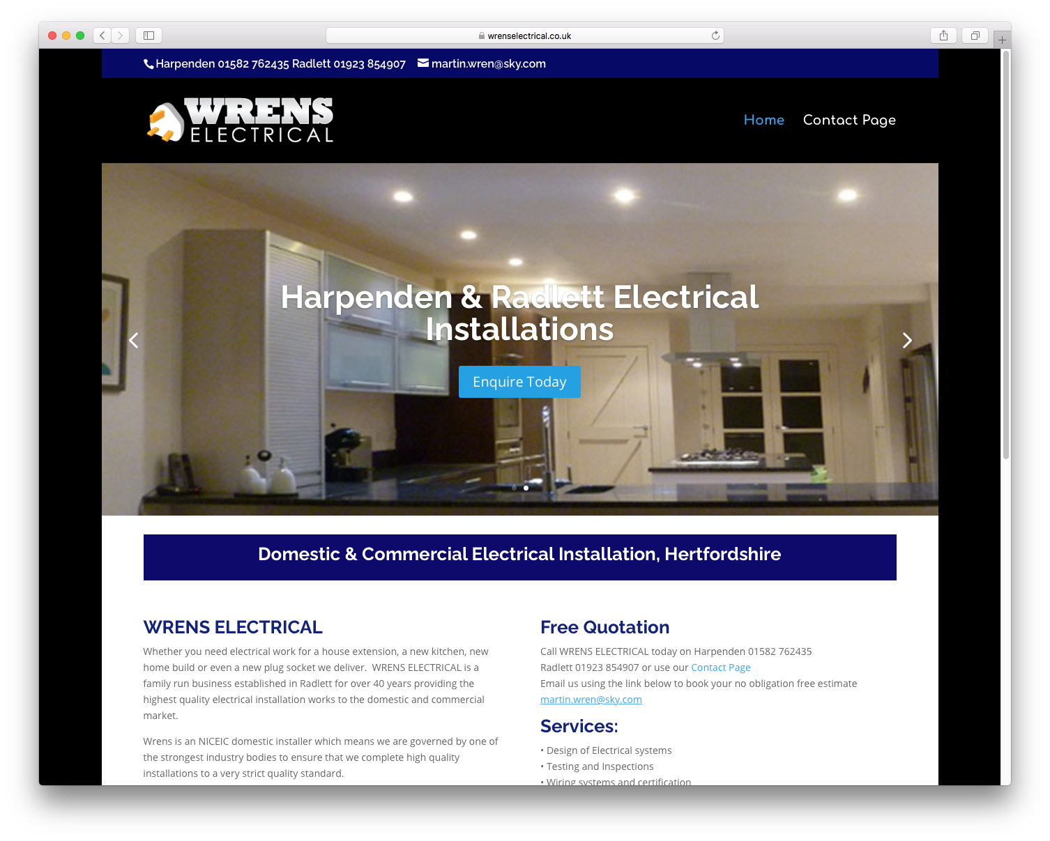 Wrens Electrical Website