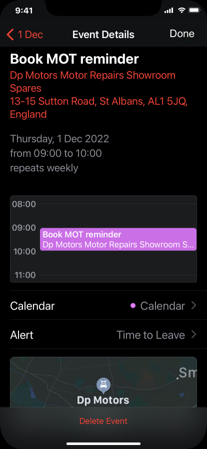 Calendar reminder Calendar reminder
