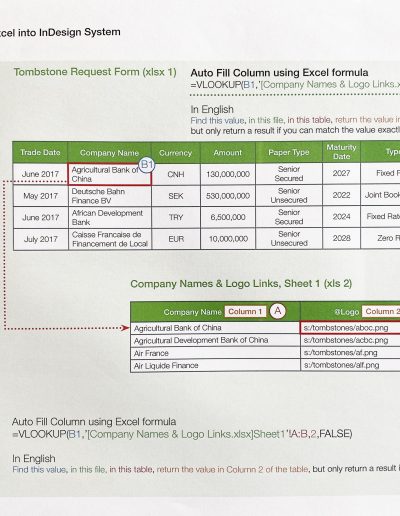 Tombstone merger Excel to Indesign output, which I created